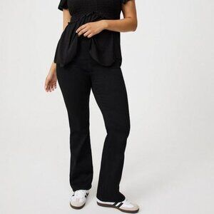 Torrid 3 3X Lean Jean Slim Boot Cut bootcut pull on black jeans 22 / 24